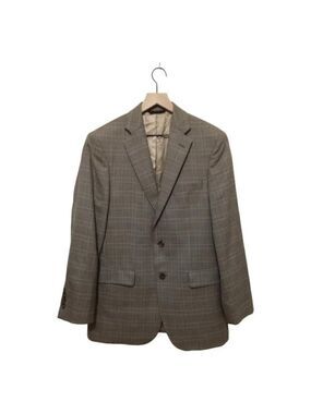 Brooks Brothers 346 Tan Plaid Madison Fit Wool Single Breasted Blazer Sz 38R